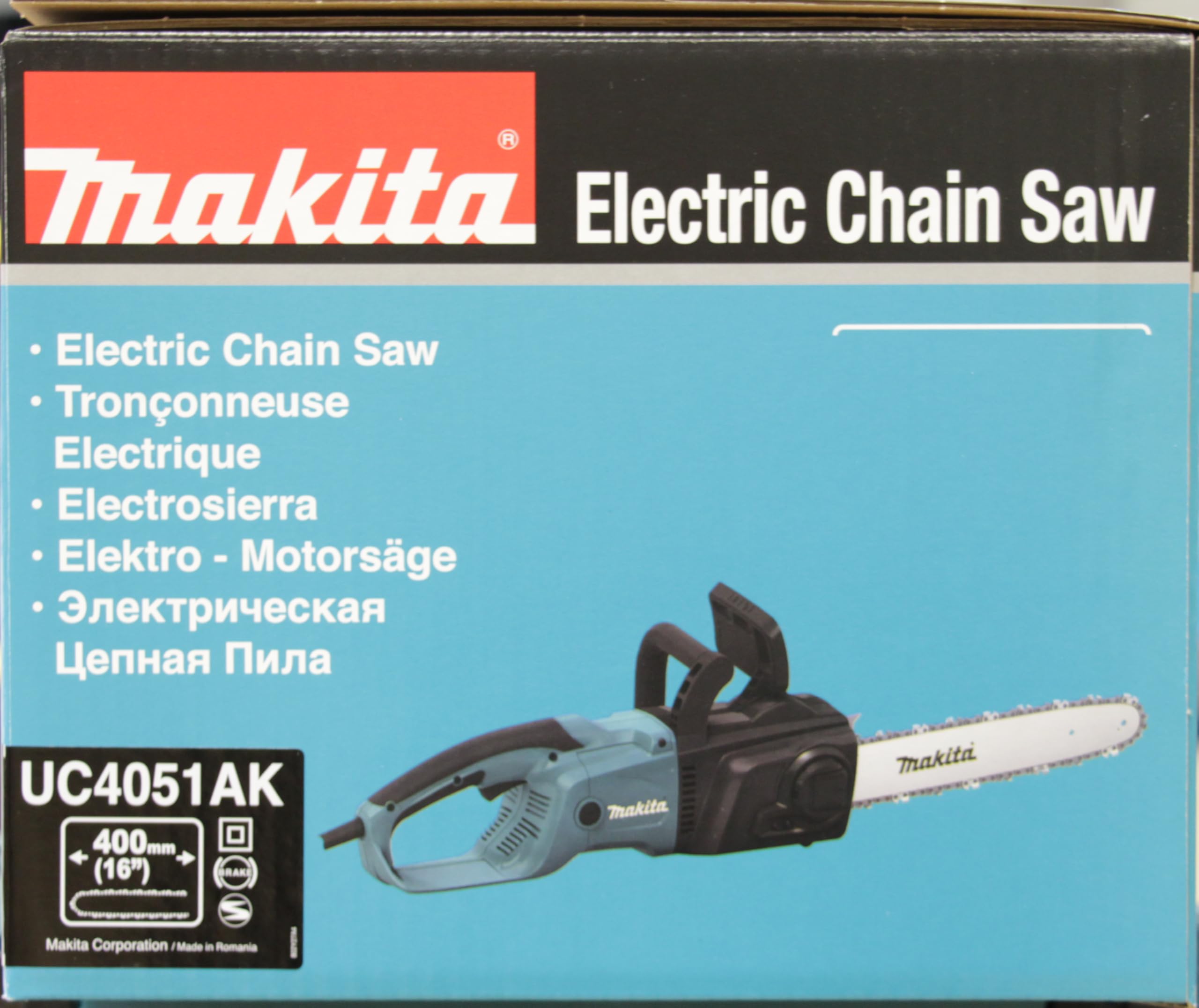 Makita UC4051AK - Motosierra eléctrica, 2000 W, longitud de cadena 40 cm, velocidad de la cadena 14.5 m/s