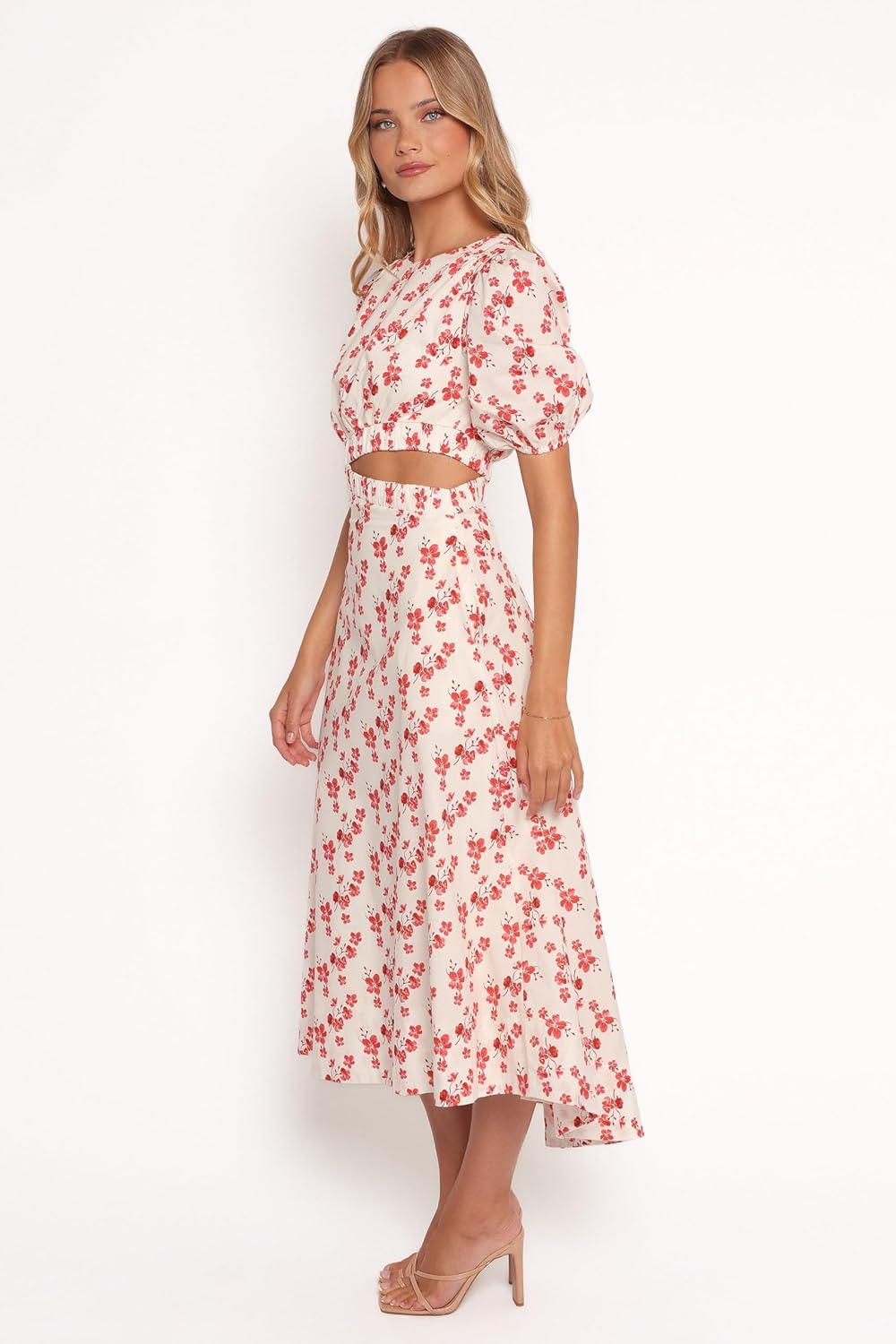 Petal & Pup Women's Aminah Puff Sleeve Dress-Red Floral - Image 2