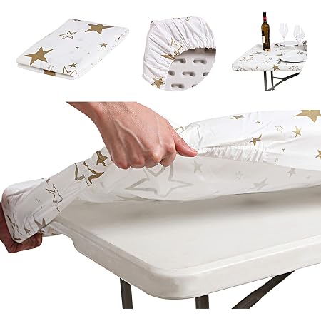 Creative Converting Circus Time Plastic Table Cover - 54" X 108", Fits 8ft Tables, Red & White Stripes