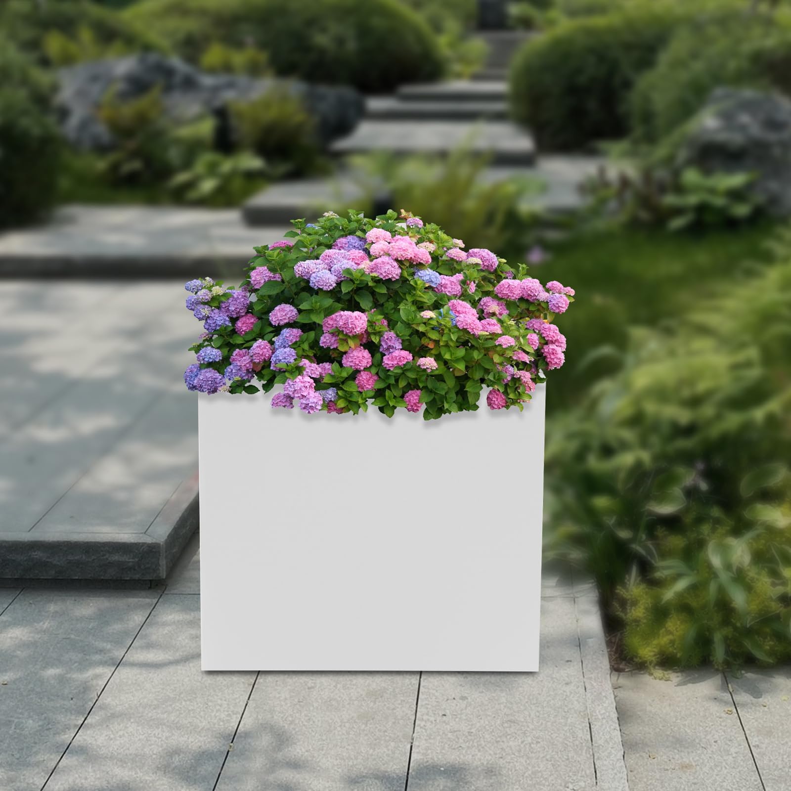 Jardinière Carrée En Acier Pour Extérieur Jardin Terrasse Noir 50x50 Cm – ComfortXL Outdoor Living