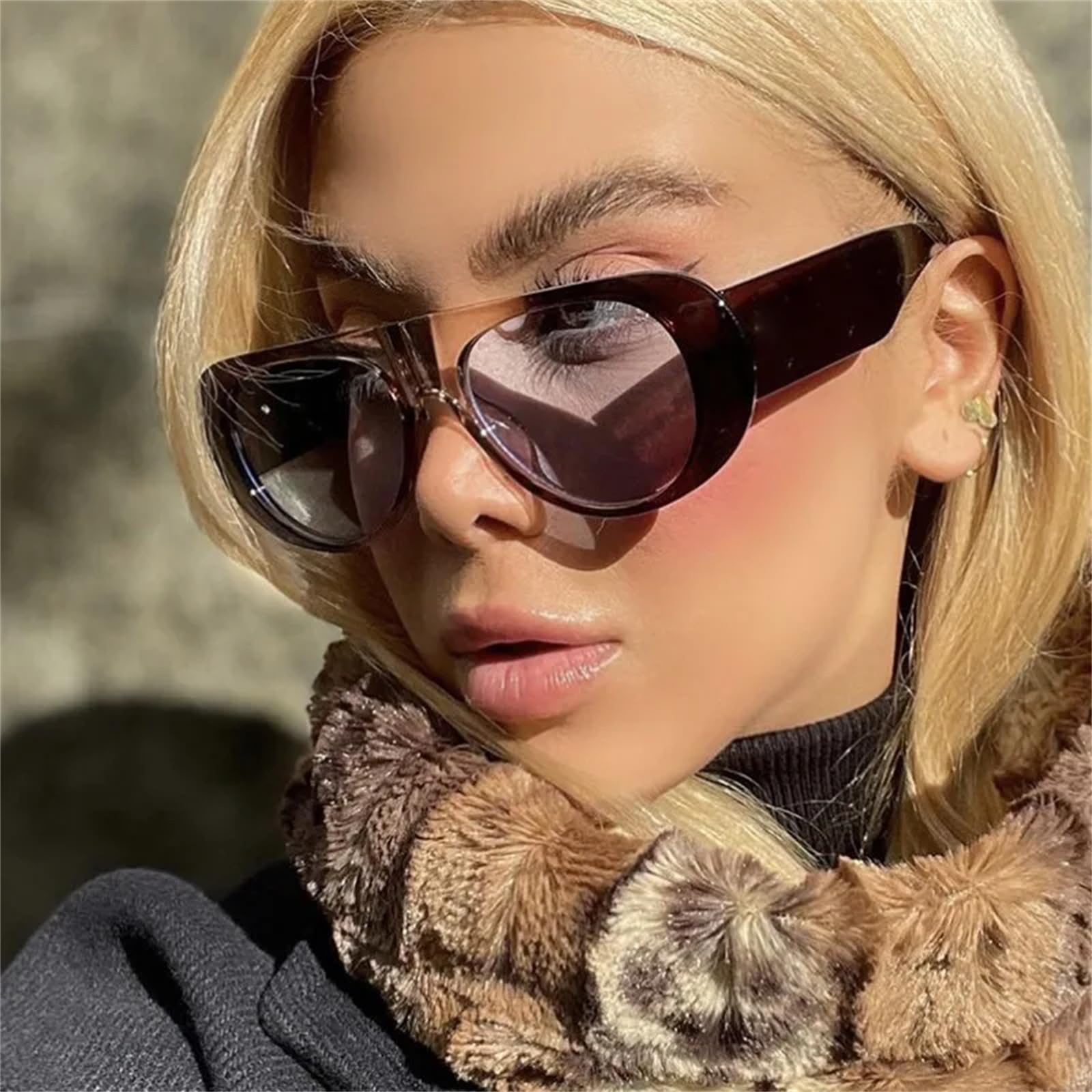Gafas de sol ovaladas para mujeres y hombres, marcos de plástico coloridos, protección UV400 de gran tamaño, gafas para exteriores