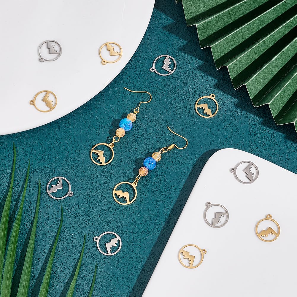 Amazon.co.jp: [UNICRAFTALE] 24個 2色 山チャーム 201ステンレス製