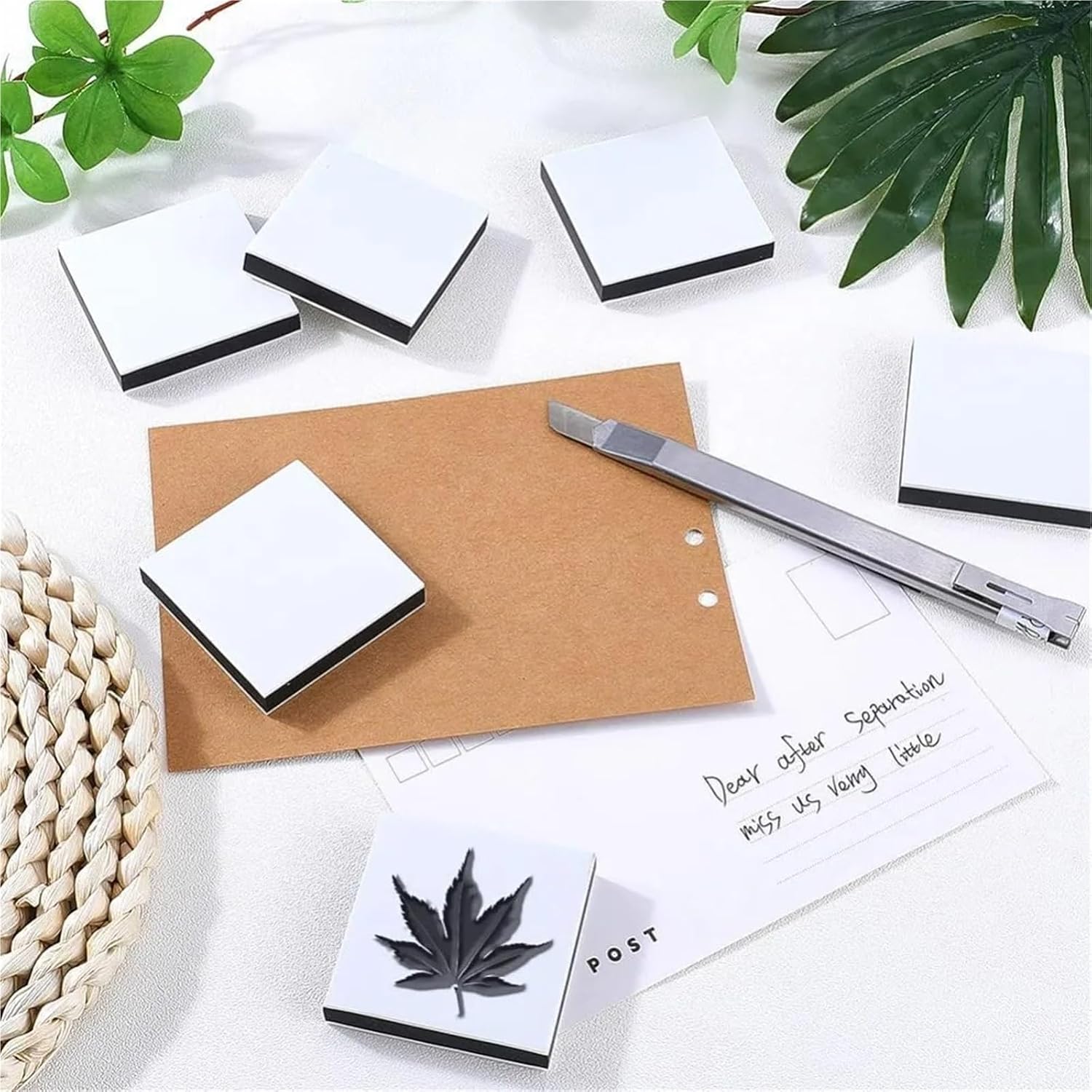 Rubber Linoleum Blocks for Printmaking 20Pcs White Rubber Carving Blocks Linoleum Blocks Square Rubber Stamps for Printmaking Stamp Soft Rubber Crafts DIY