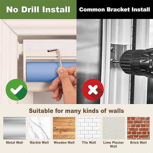 Miniatura 5 de HESTIA Persianas enrollables opacas sin cordón con cenefa, persianas de privacidad impermeables para ventana de ducha, tela de protección UV sin