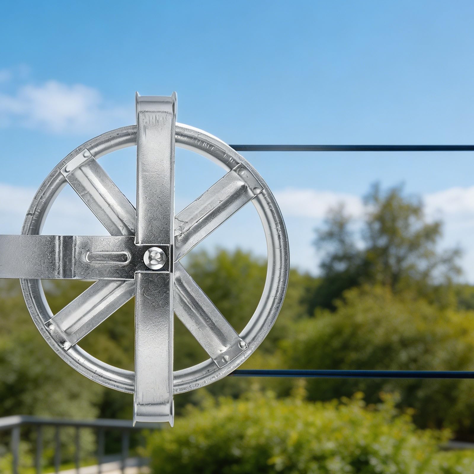 4 Stück Wäscheleinen Rolle 5 Zoll Eisen mit Tiefer Rille