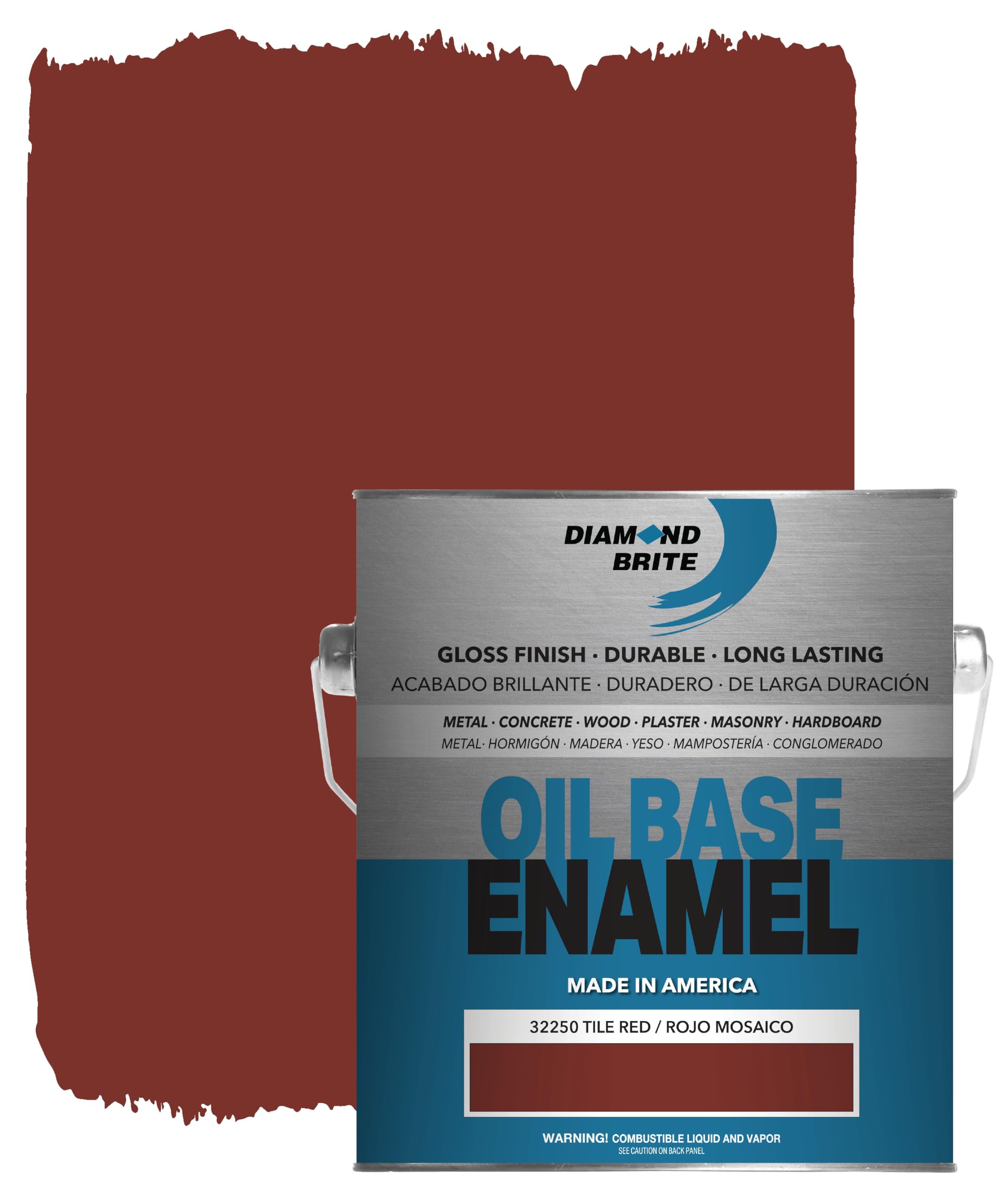 Diamond Brite Oil-Based Enamel Paint, Tile Red, 1 Gallon, 32250-1