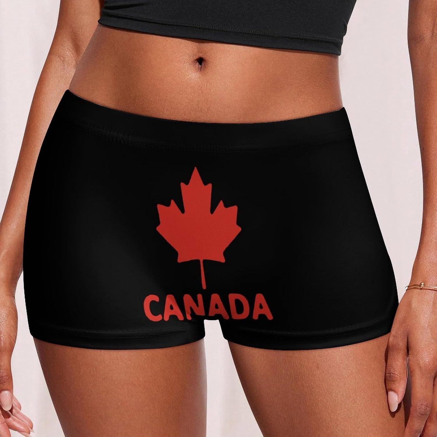 Canada Flag Maple Fashion Women's Boxer Briefs Breathable Underpants Trunks Stretch Underwear