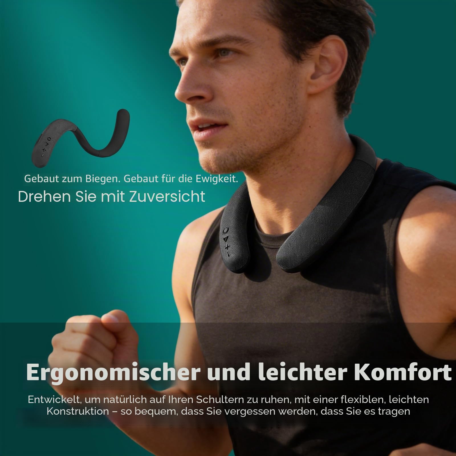 AURTEC Kabelloser Nackenlautsprecher, Bluetooth 5.4, tragbarer Nackenbügel-Lautsprecher, 12 Stunden Spielzeit, 3D-Surround-Sound, integriertes Mikrofon mit TF-Kartensteckplatz und AUX-Eingang