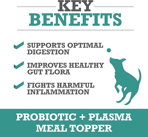 WINPRO Dog Probiotic Powder Meal Topper, Spray Dried Plasma with Prebiotics and Probiotics for Digestive Support and Gut Health for Dogs, All Breeds, Ages, and Sizes, 60 Scoops, Made in USA