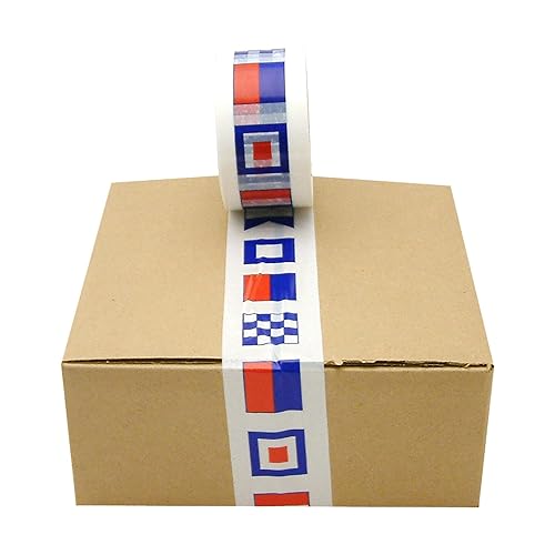 JVCC Designer Packaging Tape (SLPT20): 2 in. x 75 ft (Banderas de barco)