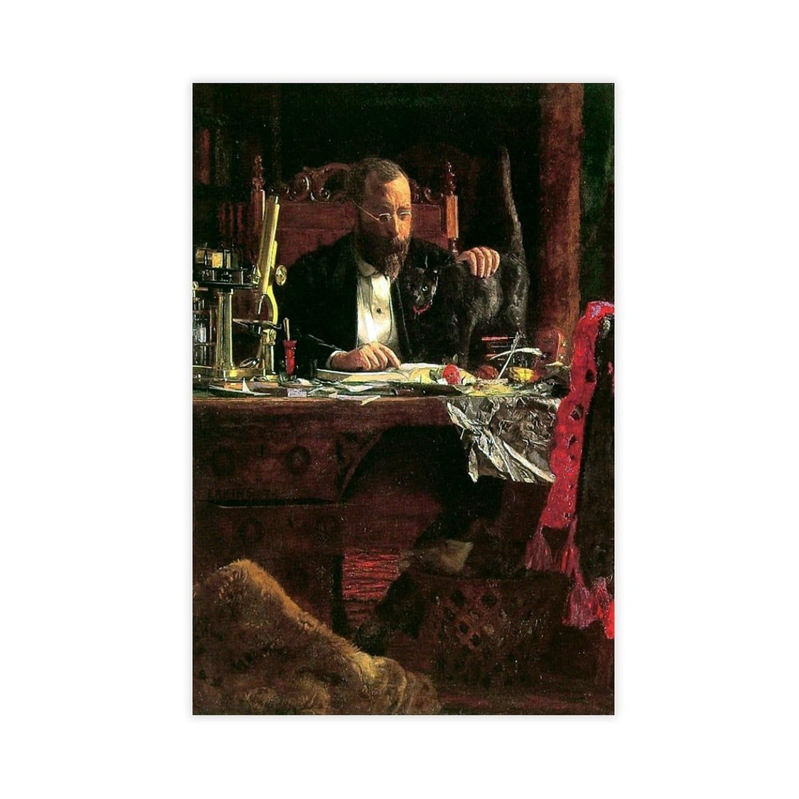 WCYB Portrait of Professor Benjamin H. Rand by Thomas Eakins Posters Prints Canvas Deco Paintings Wall Art Unframe 24" L X 36" W