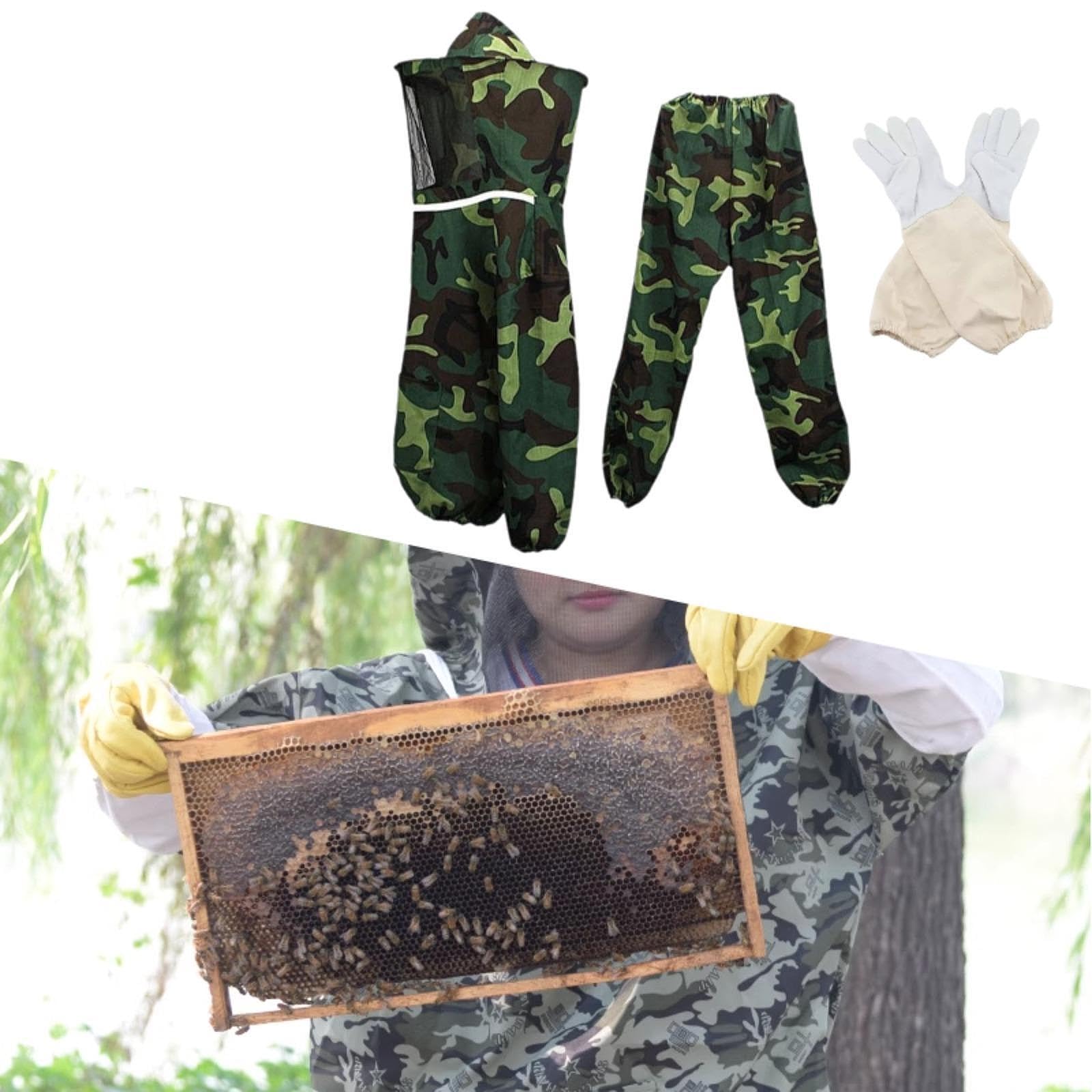 predolo Traje de Apicultor, Traje de Apicultor, Chaqueta Y Guantes de Apicultor Transpirables para Adultos
