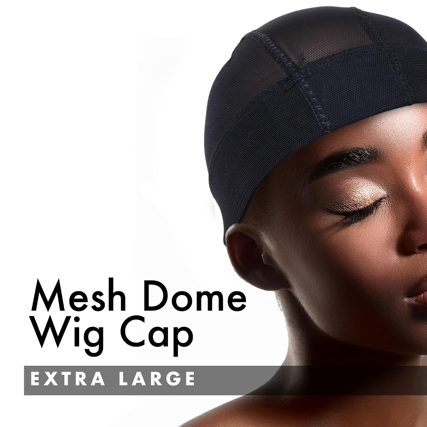 DONNA Mesh Dome Wig Cap Wig Head Wig Caps for Women Hair Net XL Black