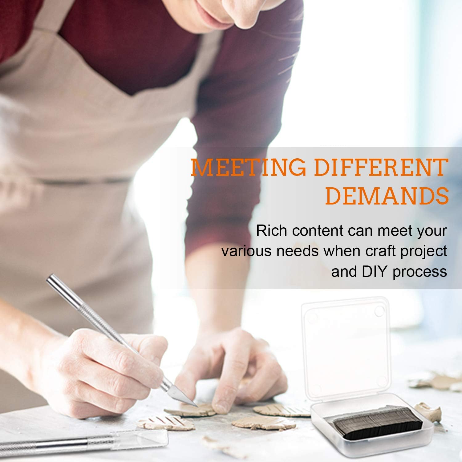 230 PCS Hobby Craft Knife Kit,215 PCS Precision Carving Blades with 2 PCS Craft Knife, Utility Knife with 11 PCS Art Blades, Scrapbooking Stencil for DIY Art Working Cutting : Arts, Crafts & Sewing