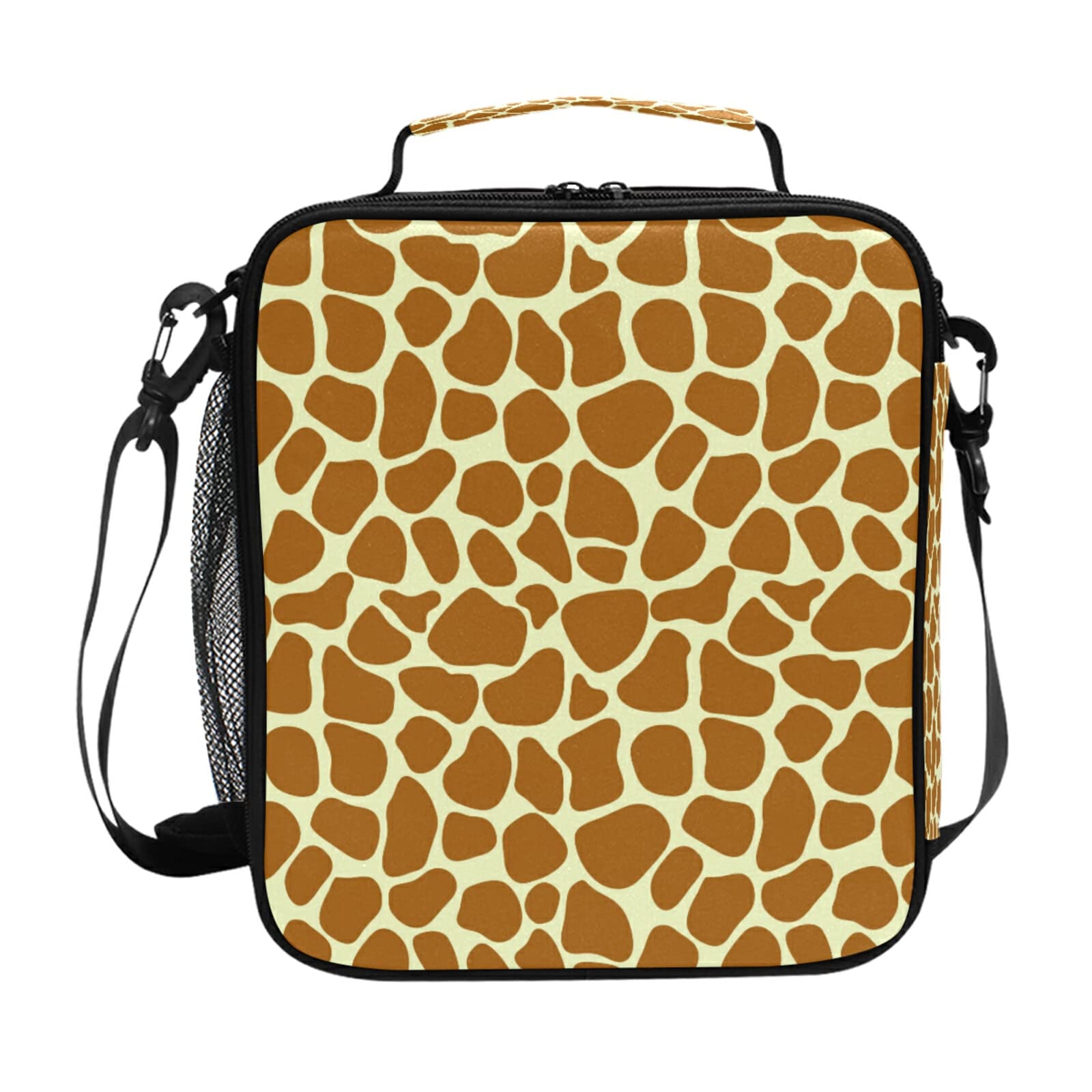 Giraffe Print Animal Lunch Bag for Kids Girl Boy Insulated Lunch Box Portable Bento Bag Reusable Thermal Tote Cooler Bag Leakproof Picnic Lunch Bag for School