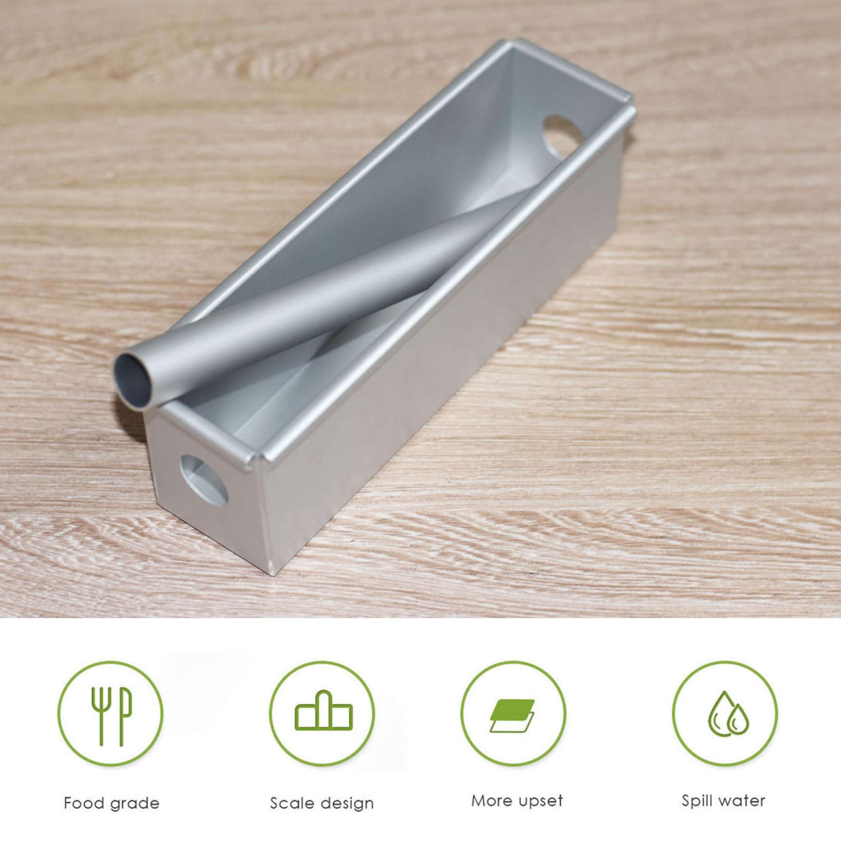 Bread Mold ideal for Home Baking Aluminum Alloy Rectangle Mini Loaf Pans with Round Hollow Tube Non-stick Bread Pan 7.6x4.1x3.5