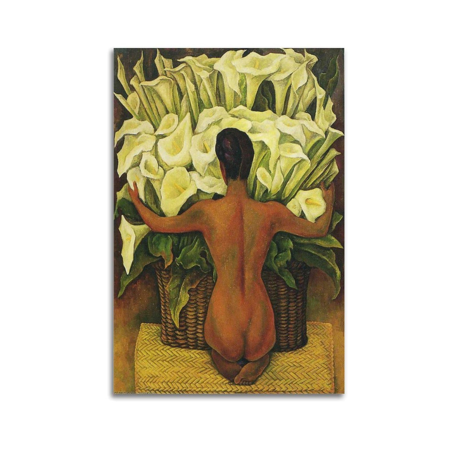 KANGZENG Diego Rivera Painter Works (Nude with Calla Lilies) Art Posters Wall Art Canvas Living Room Bedroom Decor Artworks 24x36inch(60x90cm)