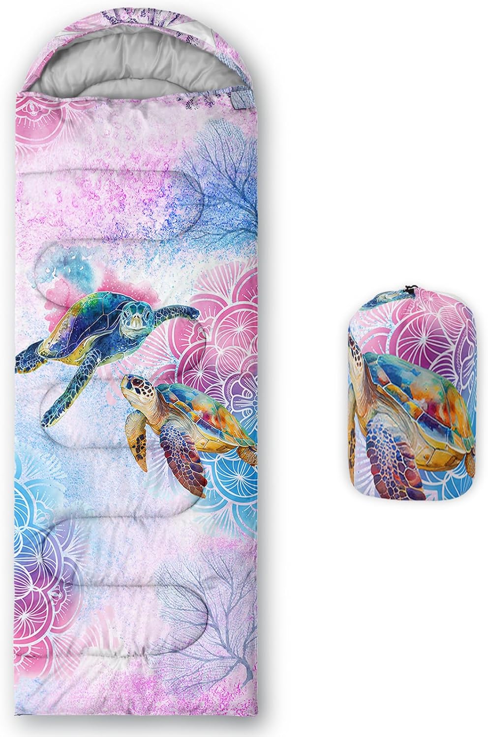 Axolotl Saco De Dormir Con Mariposas Azules, Estampado