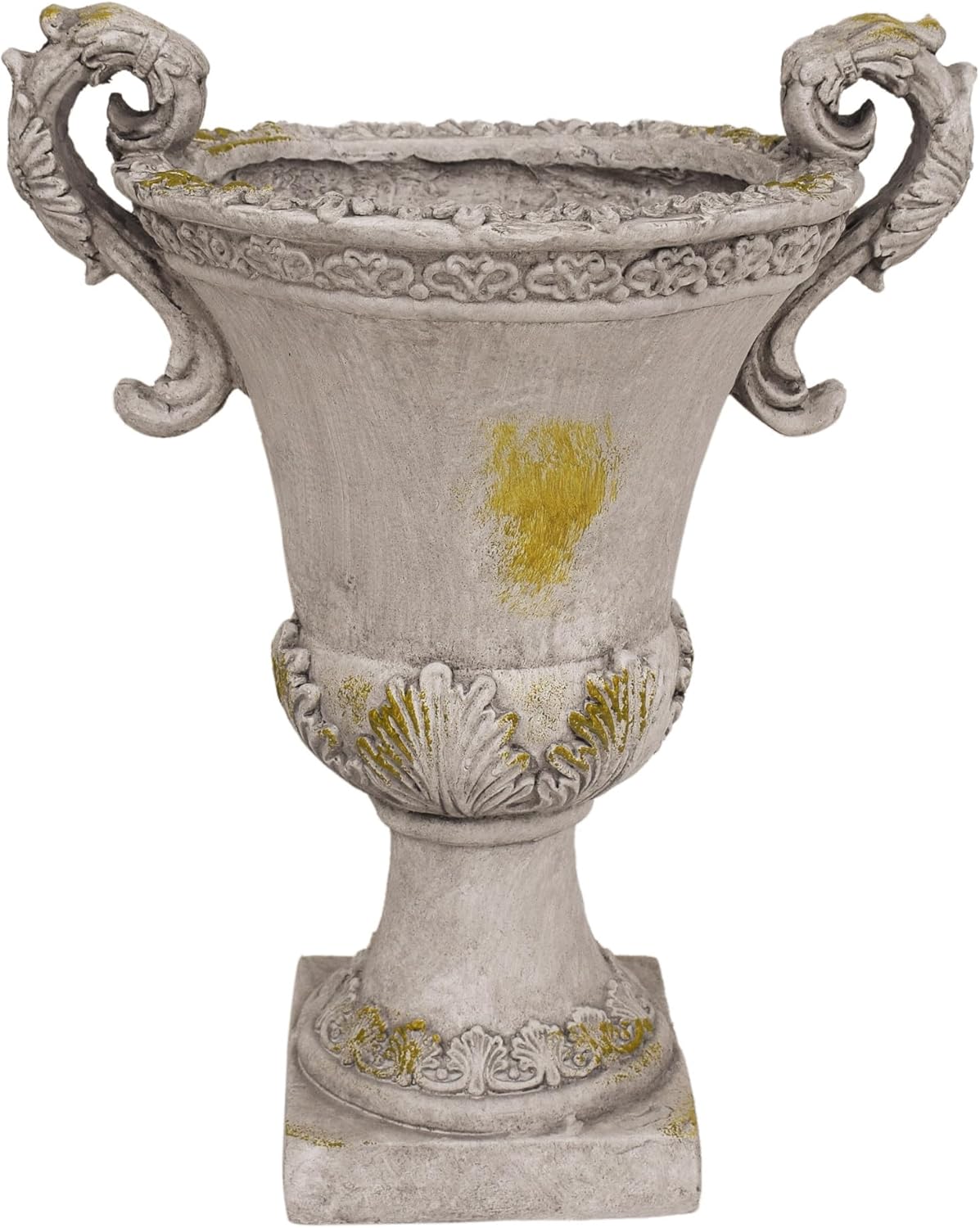 Weatherproof Delphine Garden Urn, MGO Mediterranean Planter for All-Season Patio, Courtyard or Poolside Decor, Fade & Frost Resistant