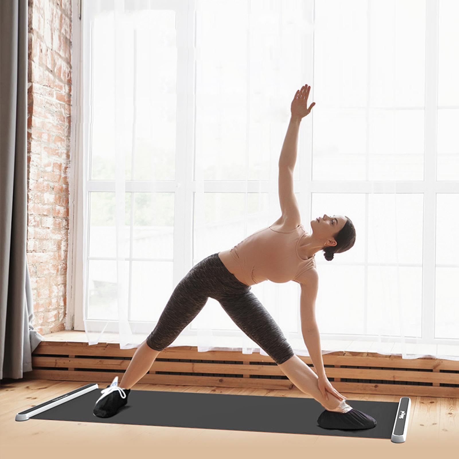Sliding Workout Mat - 180 x 50 cm Fitness Slide Board, Home Gym Core Trainer, Balance Skating Board | Krafttraining Übungspad, Smooth Glide Leg Workout Tool, Squats, Boards, Lunges, Kletterer,