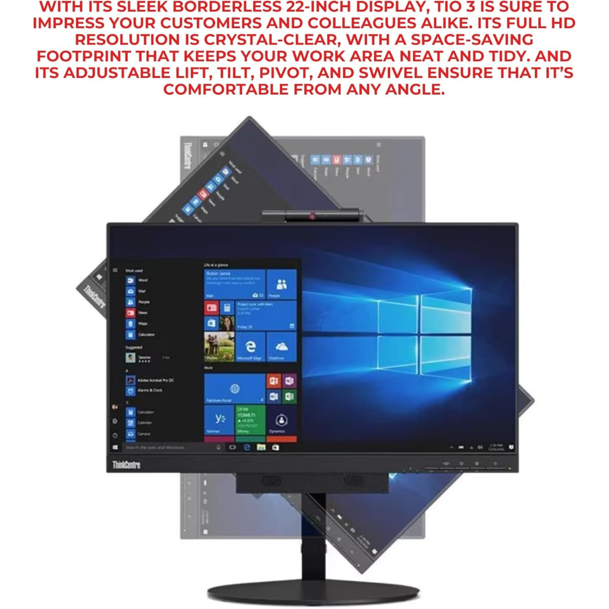 Lenovo TIO 22 PC todo en uno, Intel i5 8400T, 16 GB de RAM, SSD de 512 GB, Office 2021, Wi-Fi y Bluetooth, DVD RW incluido (reacondicionado)