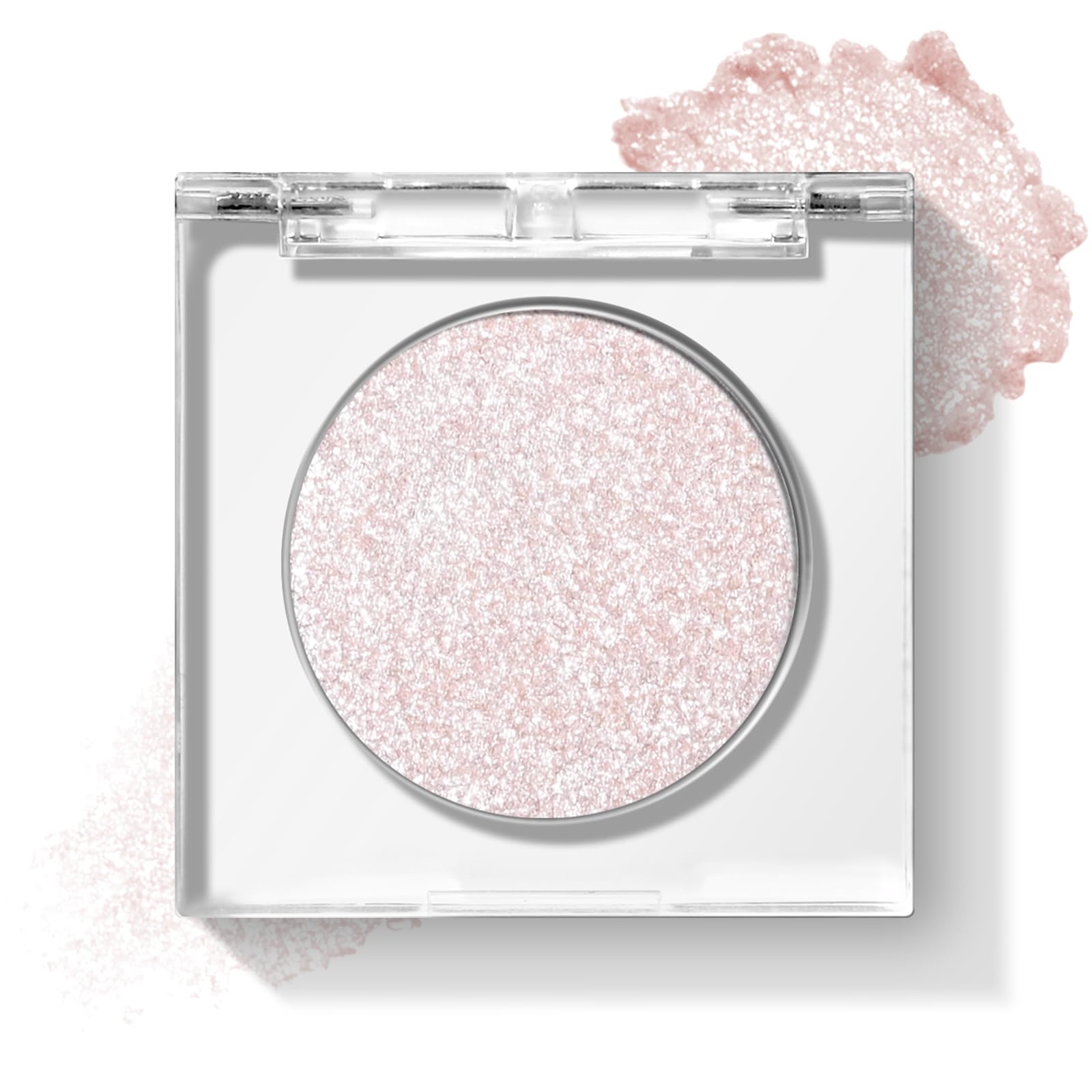 KYDA Single Glitter Eyeshadow, Pale Champagne Silver Eyeshadow, Lasting Blendable Shimmer Pearl Eyes Shadow, Sparkling Eyes Glitter, Soft Buildable Glossy Color, Wet Look Effect, Weaving Maid #02 Weaving Maid