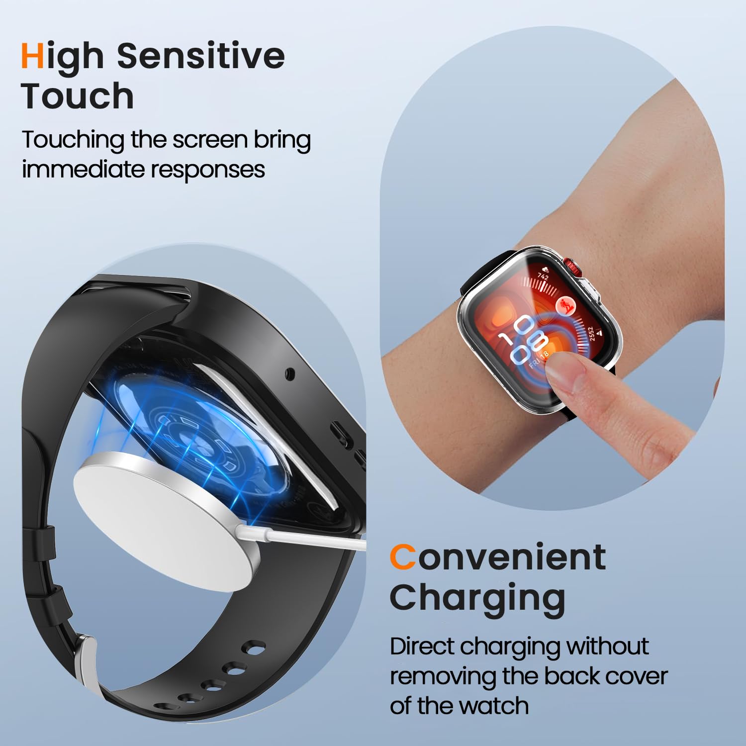 ivoler 3 sztuki etui z folią ochronną do Huawei Watch Fit 4 Pro, pełne pokrycie, odporne na uderzenia i zarysowania, ultracienkie, miękkie etui ochronne z termoplastycznego poliuretanu (TPU), 2