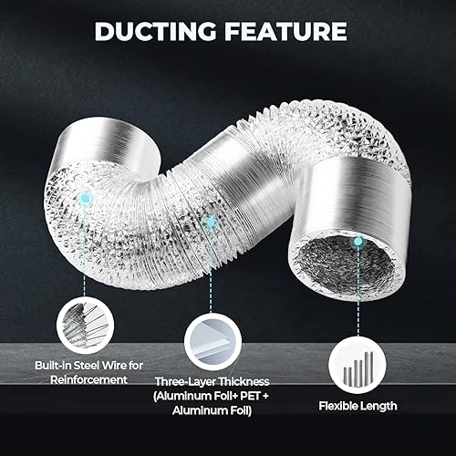 Miniatura 4 de iPower GLFANXBOOSTER6 CFM - Ventilador en línea para tubo de escape y admisión HVAC Conducto Plateado
