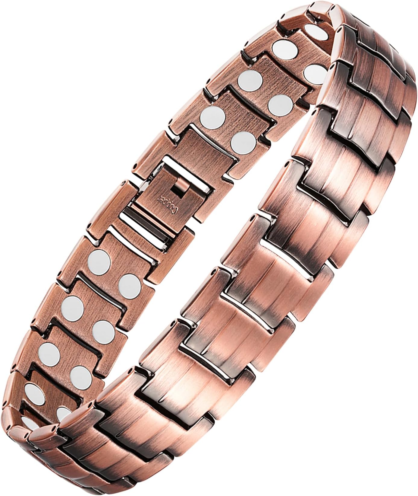 - Men's Copper Magnetic Bracelet Elegant 99.99% Solid Copper Bracelets with Double-Row Strong Magnets,Magnetic Jewelry