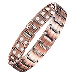 Feraco Men\'s Copper Magnetic Bracelet Elegant 99.99% Solid Copper Bracelets with Double-Row Strong Magnets,Magnetic Jewelry