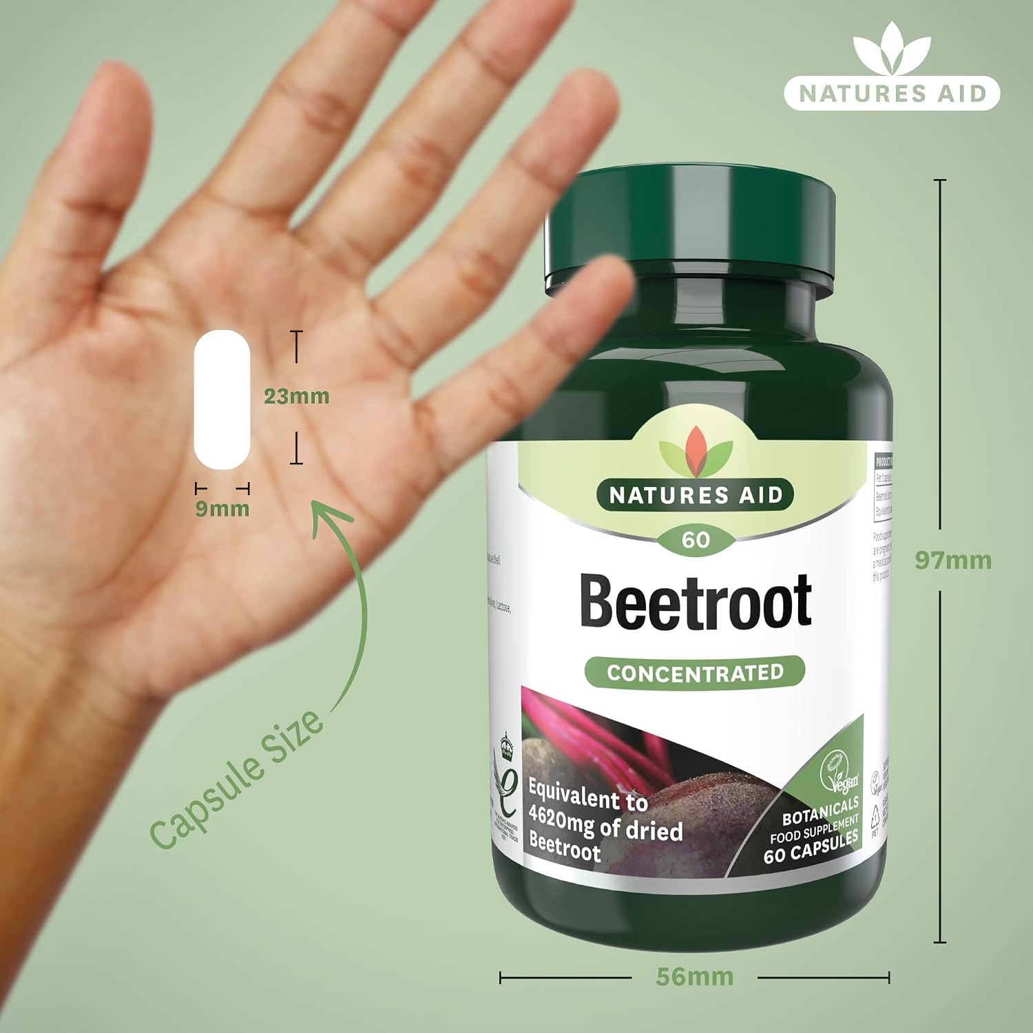 Natures Aid Organic Beetroot 4620mg 60 Capsules