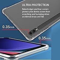 Vista 4 de Zeking Diseñada para Samsung Galaxy Tab S9 Plus/S10 Plus, ultra transparente, suave, flexible, transparente, TPU contraportada para Galaxy Tab S9