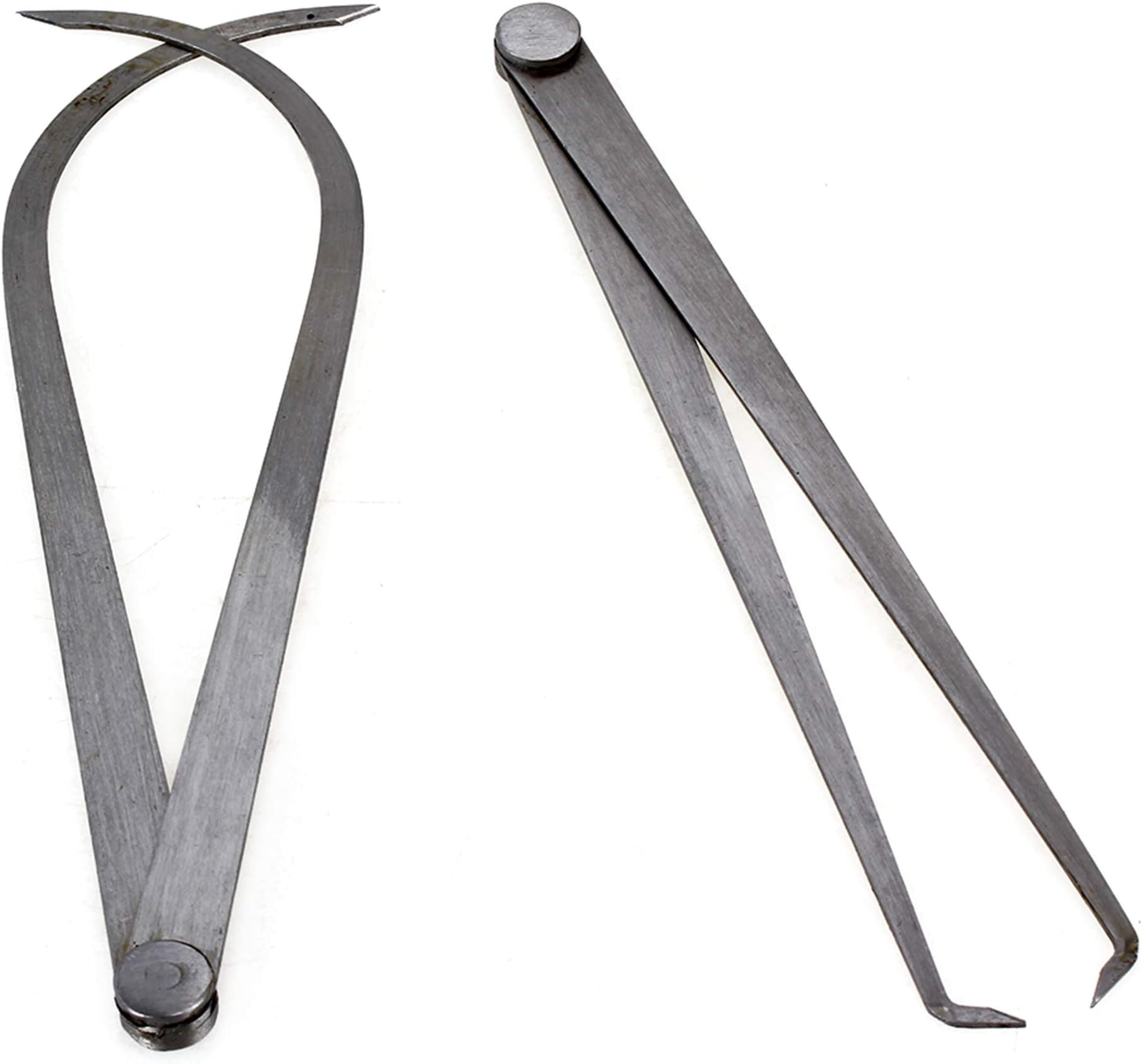 CNBTR Silver Caliper Gauge Machinist Long Firm Joint Metal Measurement Tool Inside and Outside Caliper Pack of 2 (250mm)