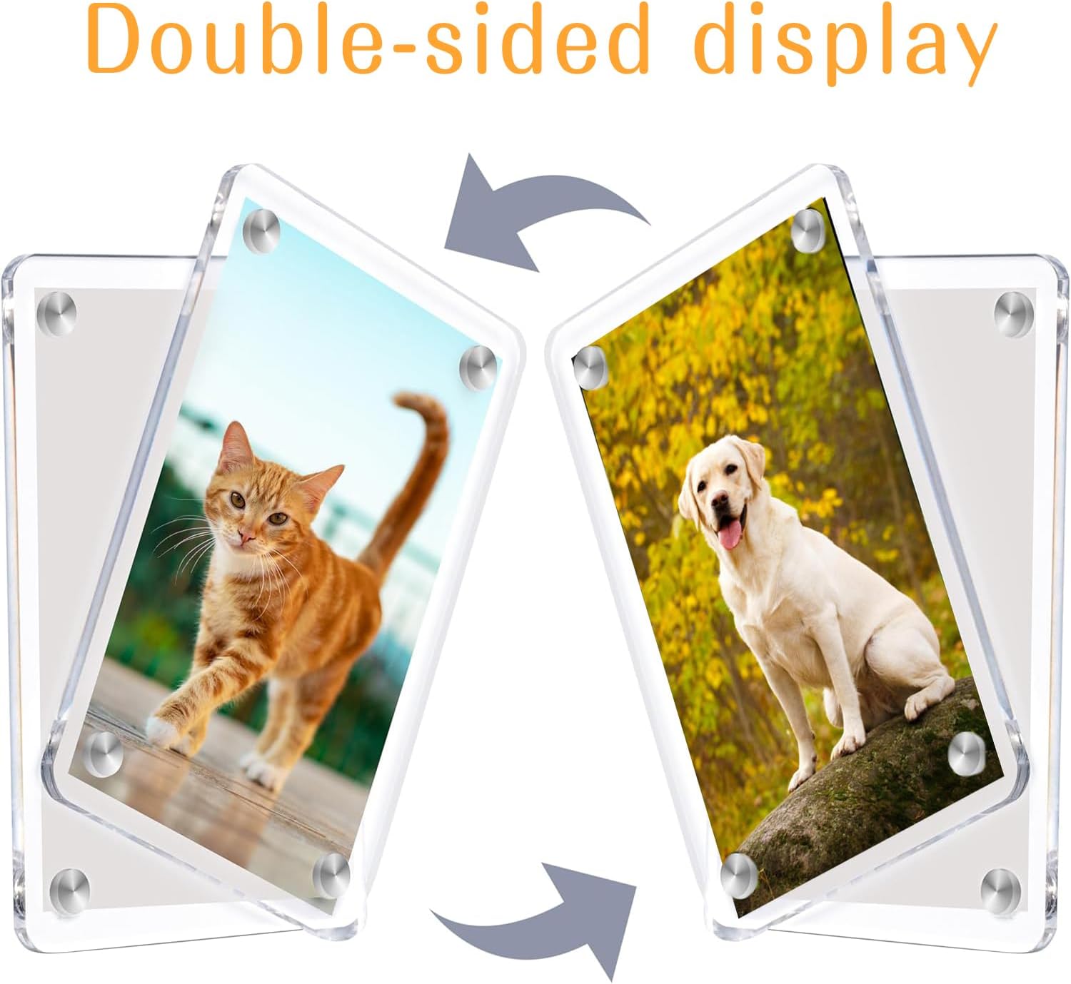 10 Pcs Acrylic Magnetic Small Picture Frames, 6 x 9 cm Magnetic Frame, Clear Magnetic Photo Frame, Two Sided Magnetic Photo Frames, for Photo, Ornament, Easy to Change
