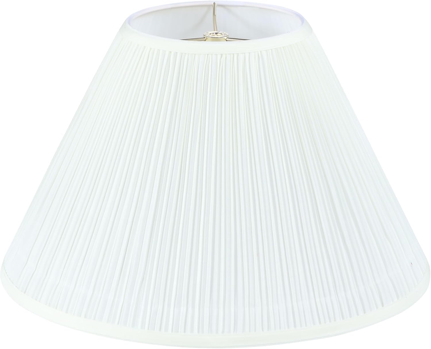 Aspen Creative 33021, Hardback Empire Transitional Spider Lamp Shade, Mushroom Pleated Off-White Faux Silk Fabric, 7" Top x 17" Bottom x 11-1/2" Slant Height