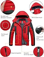Vista 7 de GEMYSE Men's Mountain Waterproof Ski Snow Jacket Winter Windproof Rain Jacket