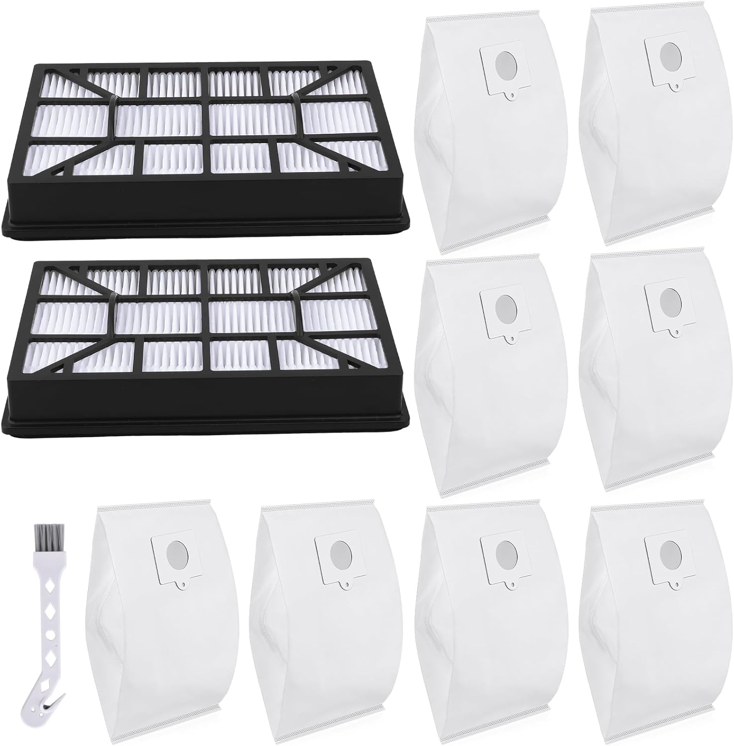 Filter and Bag for Kenmore 600 Series 81614 81615 BC4026 Canister Vacuum Cleaners, Part #EF12, 53292, 2 Pack EF12 HEPA Filters + 8 Pack 53292 Vacuum Bags for Kenmore