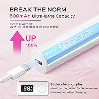 Vista 3 de Luz UV de mano para uñas de gel, lámpara LED de uñas de 5 W, mini secadora de uñas portátil con soporte y pantalla LCD, lámpara de uñas para secado