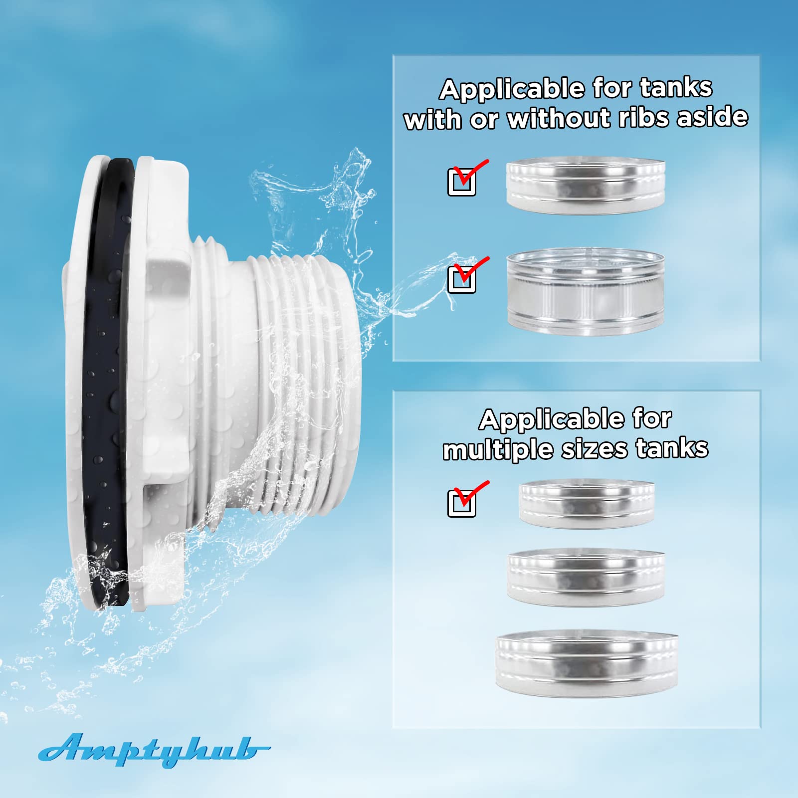Kit de colador de entrada roscada con arandela de goma y tuerca de colador | Se adapta a bombas de filtro Intex con mangueras de 1-1/2" (1)