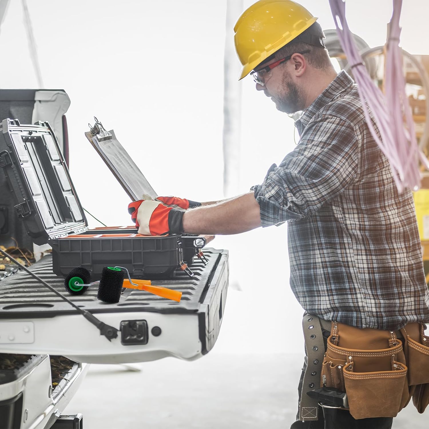 GlikCeil 6 Pcs 4 Inch Paint Roller with Foam Covers Mini Textured Paint Roller for Bed Liner Truck Coating Create Texture Effect