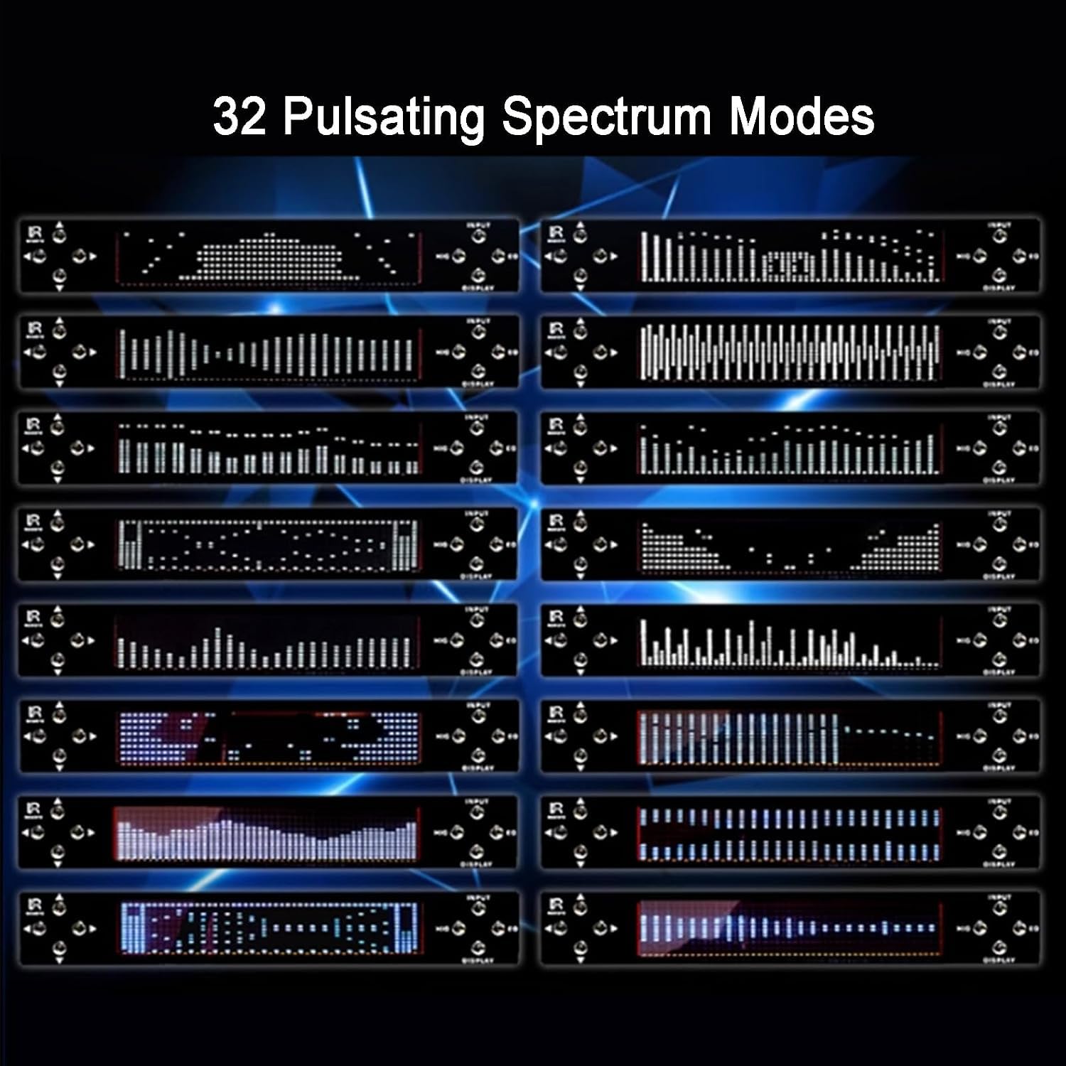 Égaliseur Audio Hi-FI, Égaliseur Graphique Numérique, Affichage du Spectre Musical À 32 Segments, avec Bluetooth, Contrôle du Volume, Télécommande, 12 Motifs Rythmiques, pour Studio B