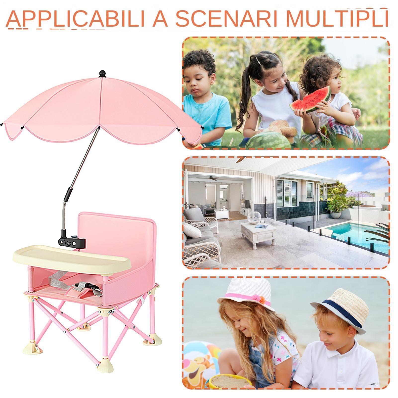 Sedia Rialzata Portatile – Seggiolino Per Bambini Pieghevole E Compatto