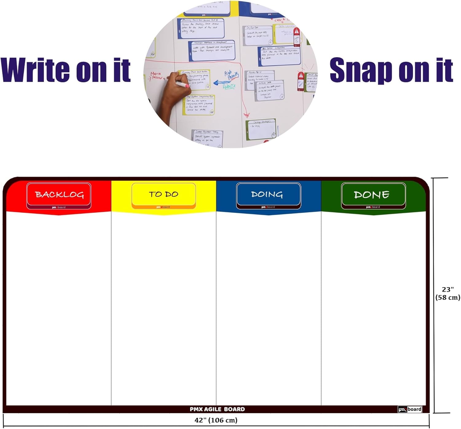 PMXBOARD Magnetic Scrum Board Kit, Kanban Board Kit, Full Combo Kit. Full Kanban Board Magnetic, Scrum Whiteboard Set. Use as Project Planning Board, Project Management Board. Premium Agile Board Kit