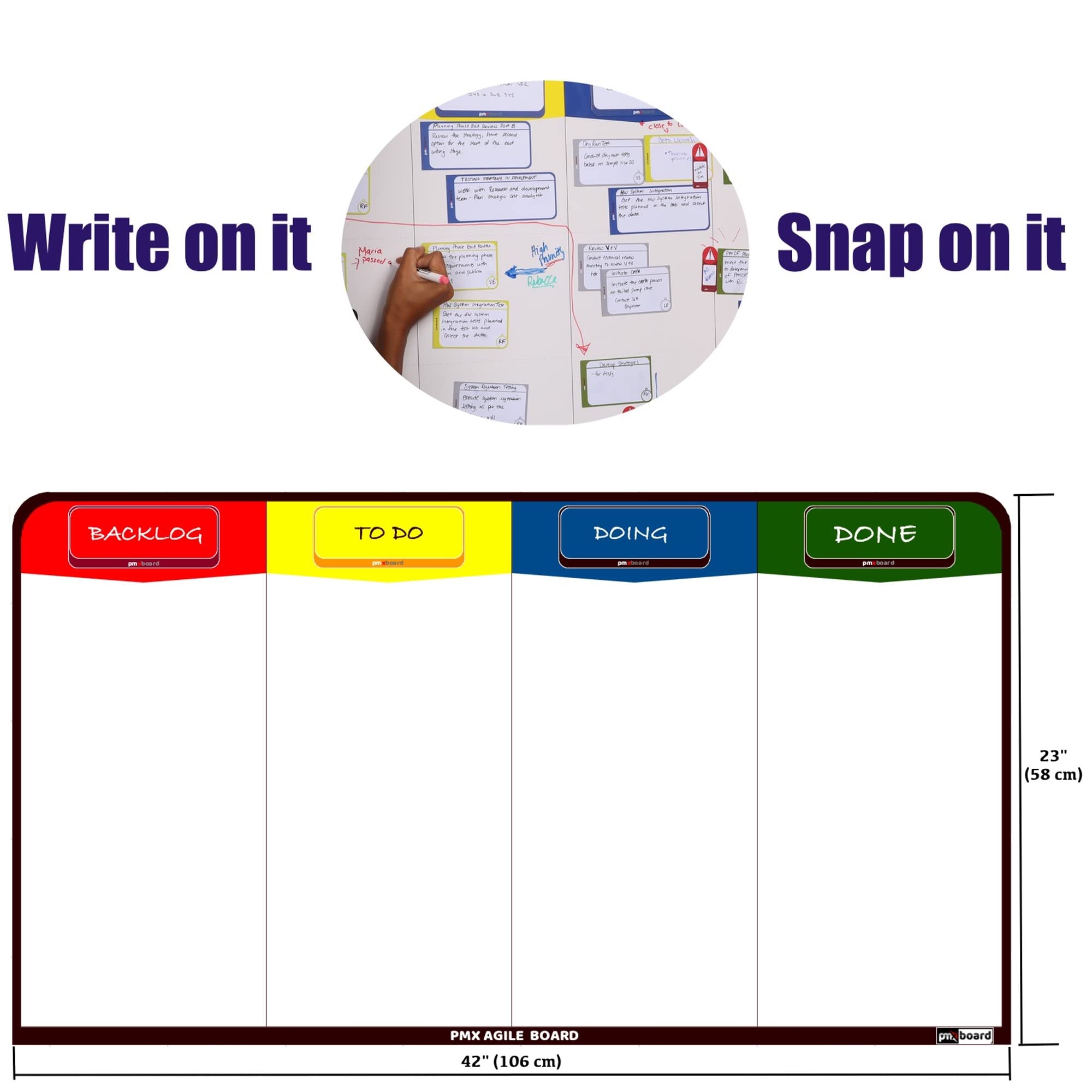 pmxboard Magnetic Scrum Board Kit, Kanban Board Kit, Full Combo Kit. Full Kanban Board Magnetic, Scrum Whiteboard Set. Use as Project Planning Board, Project Management Board. Premium Agile Board Kit - Image 4