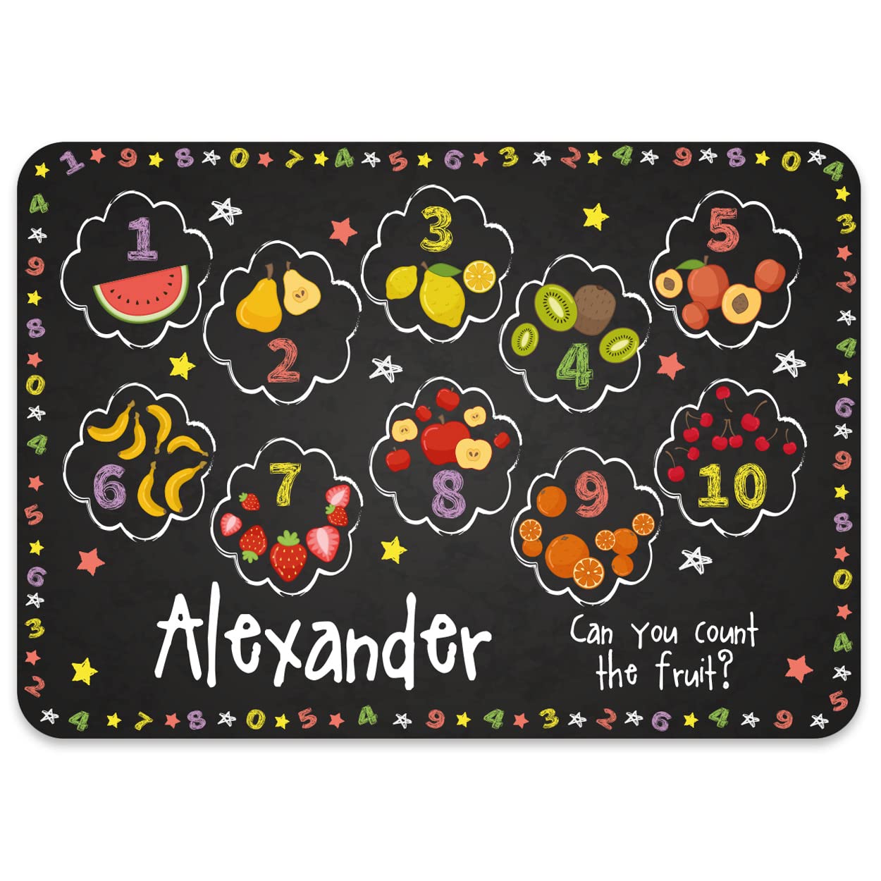 Paper Themes Personalised Educational Placemats For Children (Chalkboard Numbers)