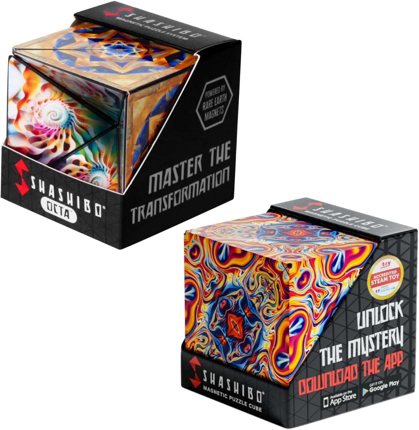Shashibo Plus Octa Cube - Shape Shifting Box - Bundle of 2