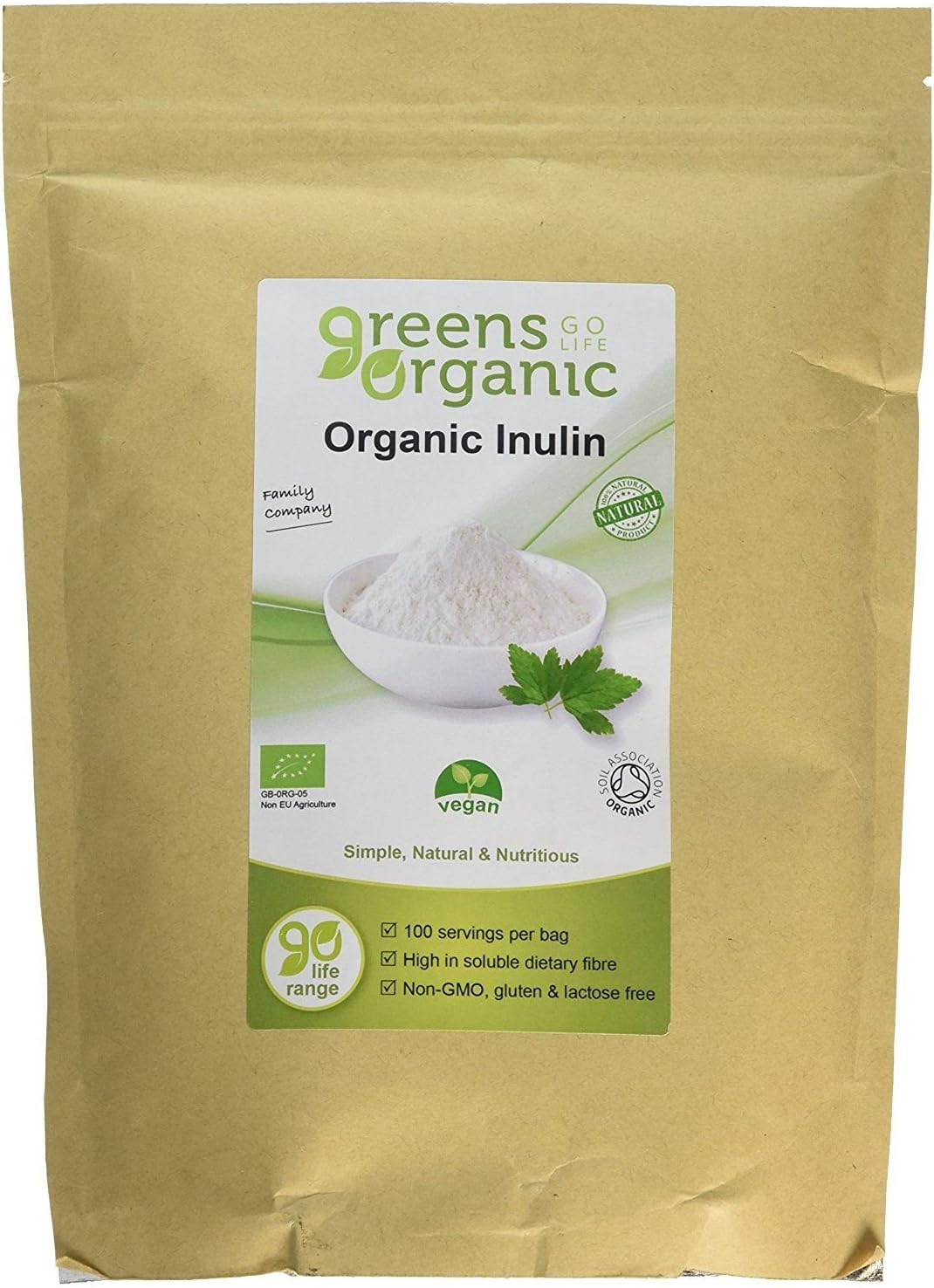 Organic Inulin Powder 500g (Pack of 2)