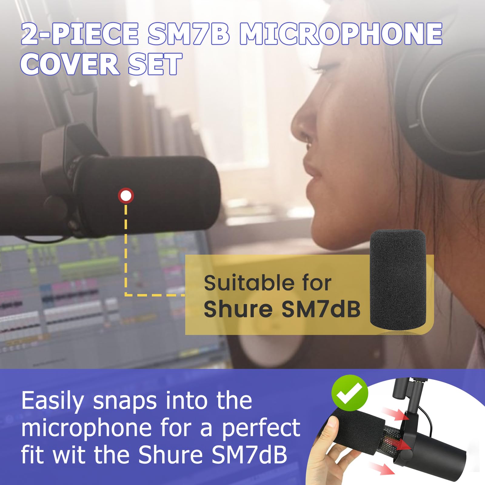 Amazon | Shure SM7B SM7dB対応マイクポップフィルターフォームカバー
