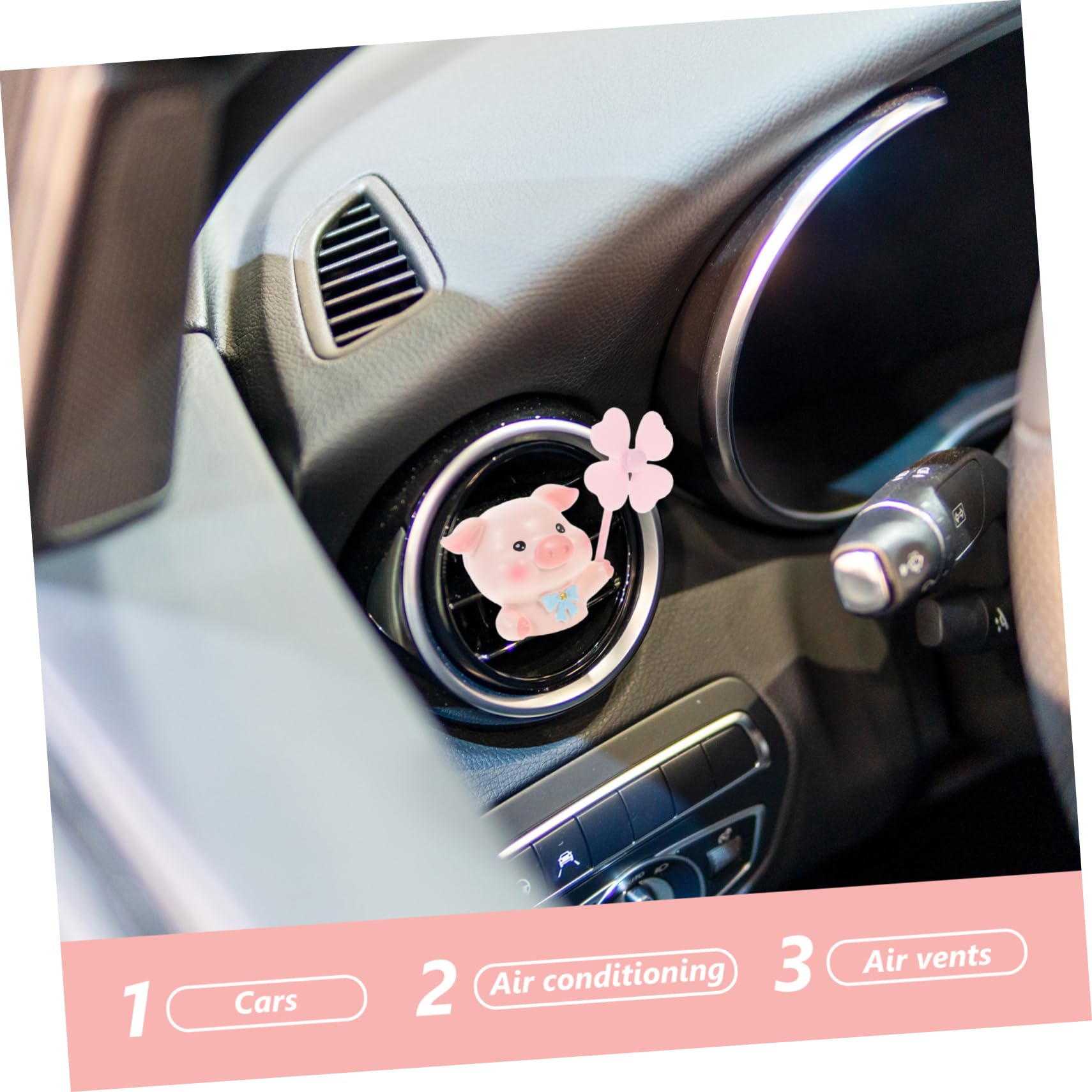 SOLUSTRE 4pezzi Diffusore Aromatico Per Auto Con Clip Per Bocchetta Forma Di Maialino Decorazione Auto Elegante e Funzionale Per e Stile Unico Include Ricariche Fragranza
