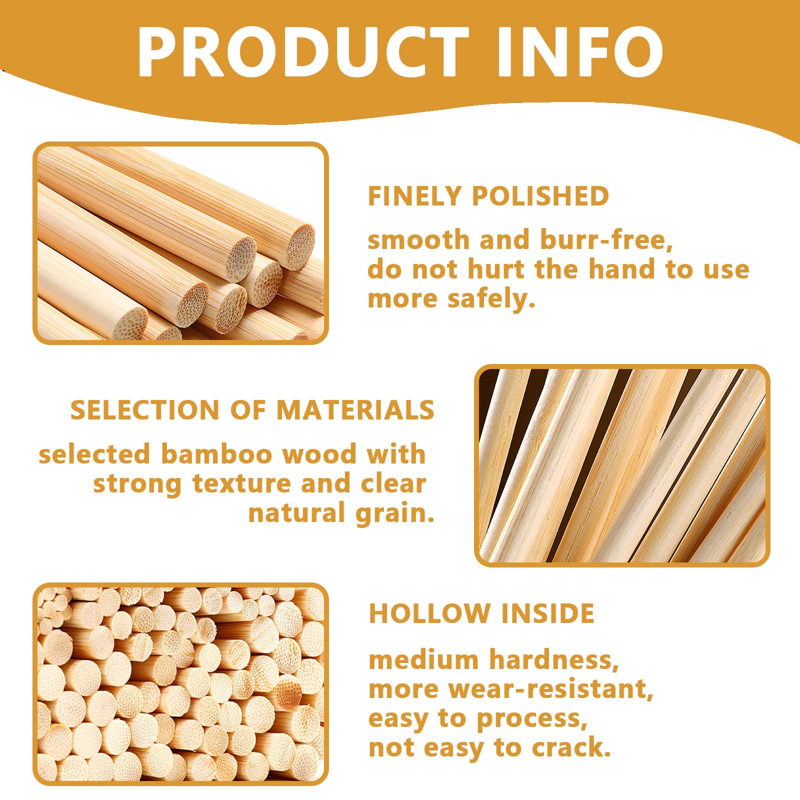 Bastoncini Legno Rotondi 60 Bastoncini Di Legno Rotondi Per Fai Da Te - 30cm X 8mm - Per Artigianato, Diffusori E Decorazioni Diffusore Bastoncini - Foto 7